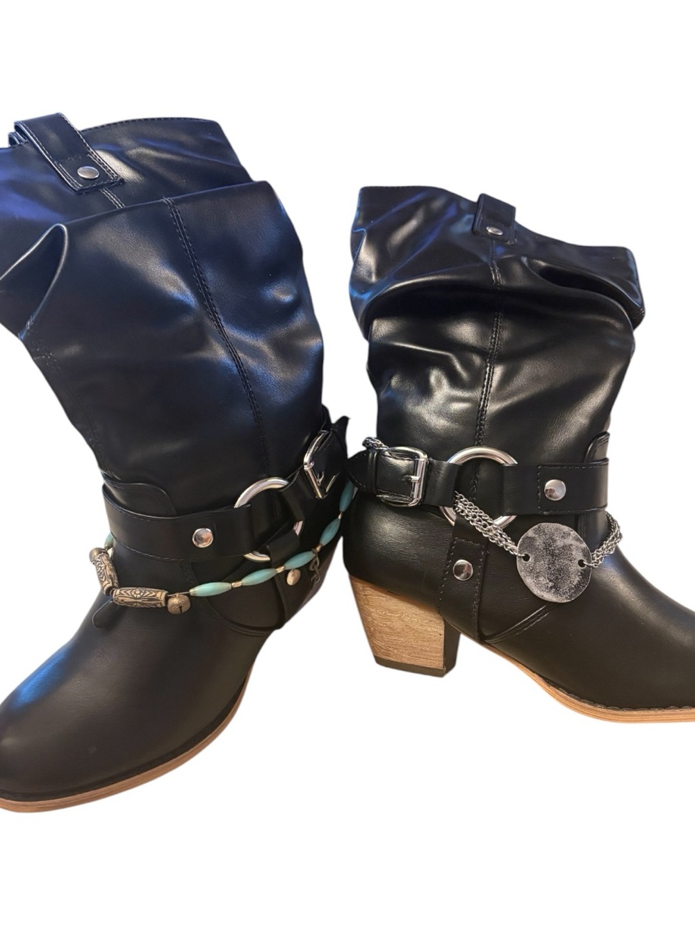 Yoki Premier Standard Wild‑02 Black Western Boho Boots – Size 6